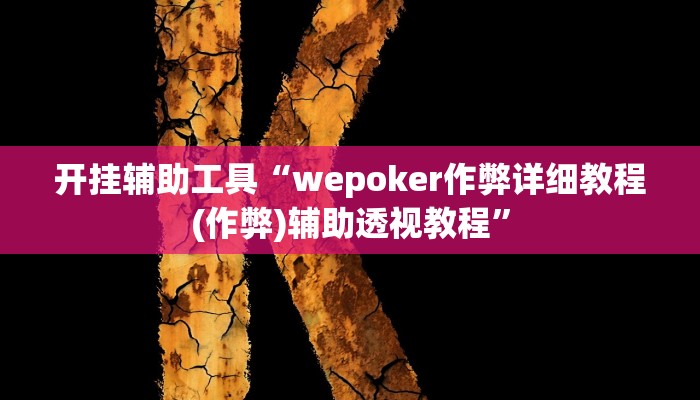 开挂辅助工具“wepoker作弊详细教程(作弊)辅助透视教程”