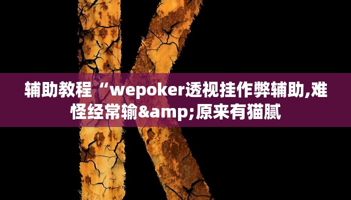 辅助教程“wepoker透视挂作弊辅助,难怪经常输&原来有猫腻