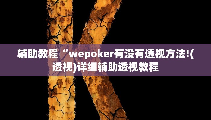 辅助教程“wepoker有没有透视方法!(透视)详细辅助透视教程