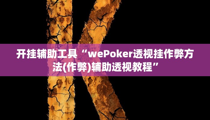 开挂辅助工具“wePoker透视挂作弊方法(作弊)辅助透视教程”