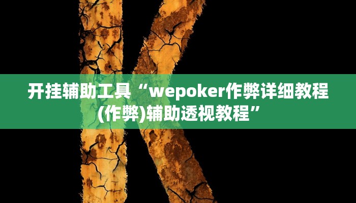 开挂辅助工具“wepoker作弊详细教程(作弊)辅助透视教程”