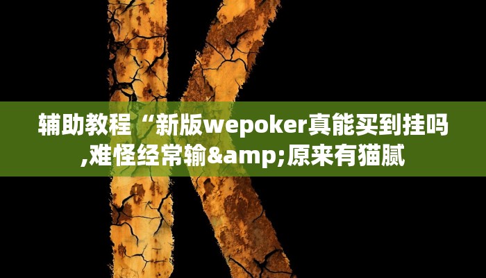 辅助教程“新版wepoker真能买到挂吗,难怪经常输&原来有猫腻
