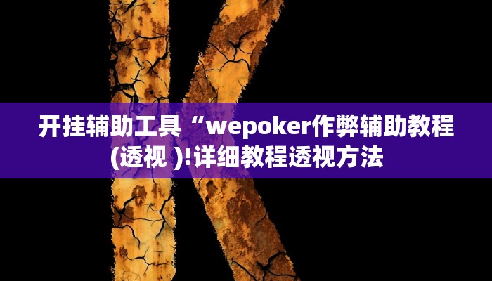 开挂辅助工具“wepoker作弊辅助教程(透视 )!详细教程透视方法