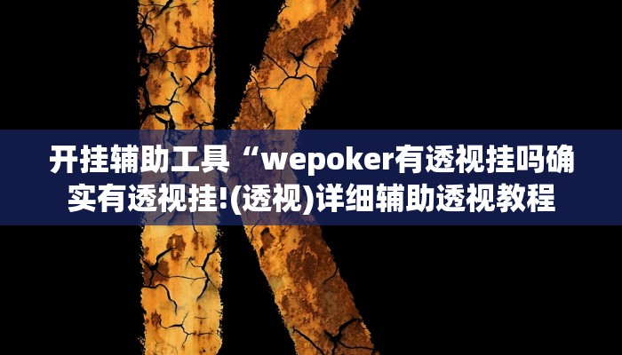 开挂辅助工具“wepoker有透视挂吗确实有透视挂!(透视)详细辅助透视教程