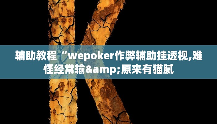辅助教程“wepoker作弊辅助挂透视,难怪经常输&原来有猫腻