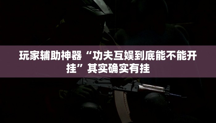 玩家辅助神器“功夫互娱到底能不能开挂”其实确实有挂