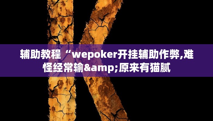 辅助教程“wepoker开挂辅助作弊,难怪经常输&原来有猫腻