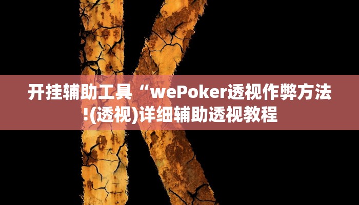 开挂辅助工具“wePoker透视作弊方法!(透视)详细辅助透视教程