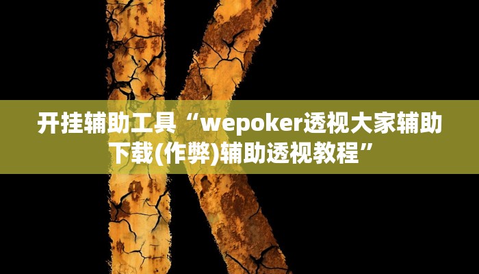 开挂辅助工具“wepoker透视大家辅助下载(作弊)辅助透视教程”