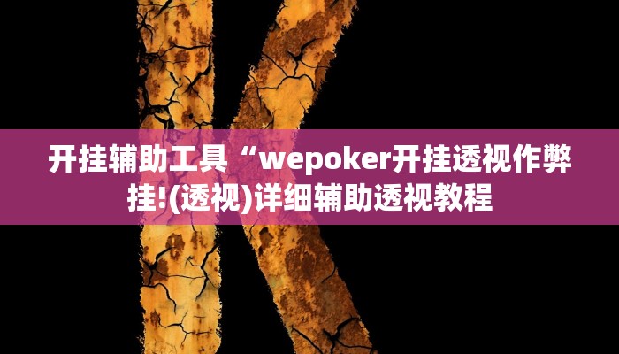 开挂辅助工具“wepoker开挂透视作弊挂!(透视)详细辅助透视教程