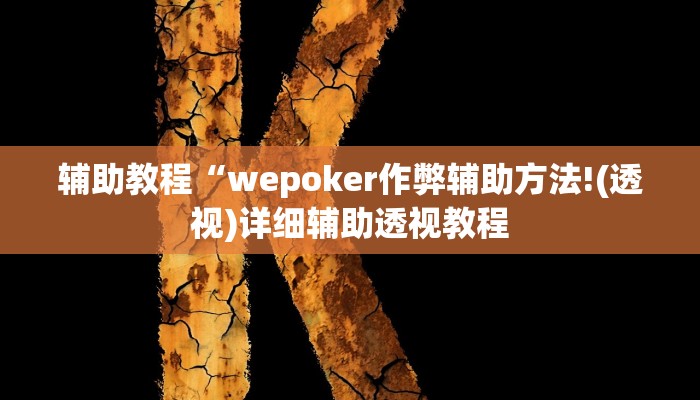 辅助教程“wepoker作弊辅助方法!(透视)详细辅助透视教程