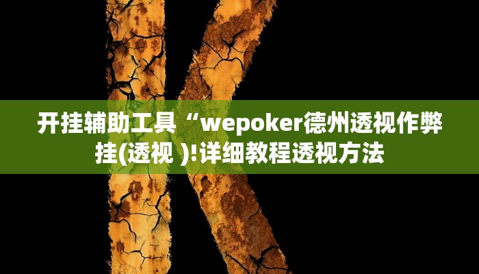 开挂辅助工具“wepoker德州透视作弊挂(透视 )!详细教程透视方法