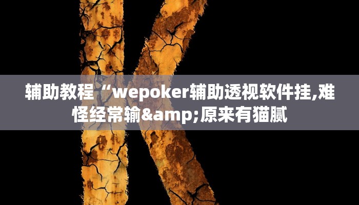 辅助教程“wepoker辅助透视软件挂,难怪经常输&原来有猫腻